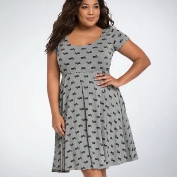 Gray Motorcycle Print Dress - Picture 1 of 4